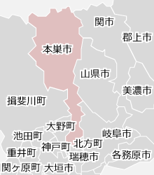 本巣市の近隣マップ