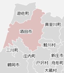 酒田市の近隣マップ